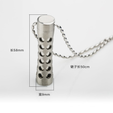 Fashion Thin Waists Stainless Steel Perfume Bottle Pendant Jewelry Necklace with Silver Color
